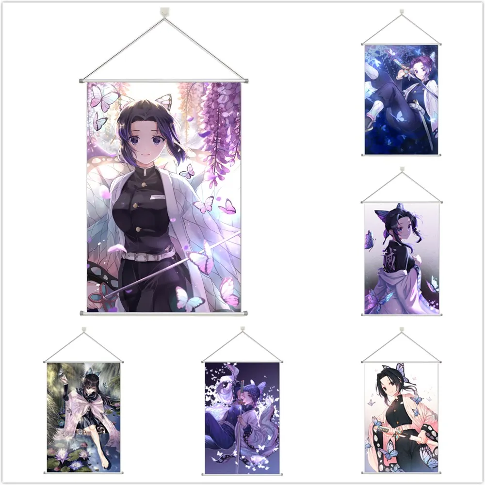 

Demon Slayer Kochou Shinobu Alloy Scroll Cartoon Comic Scroll Hanging Wall Decor
