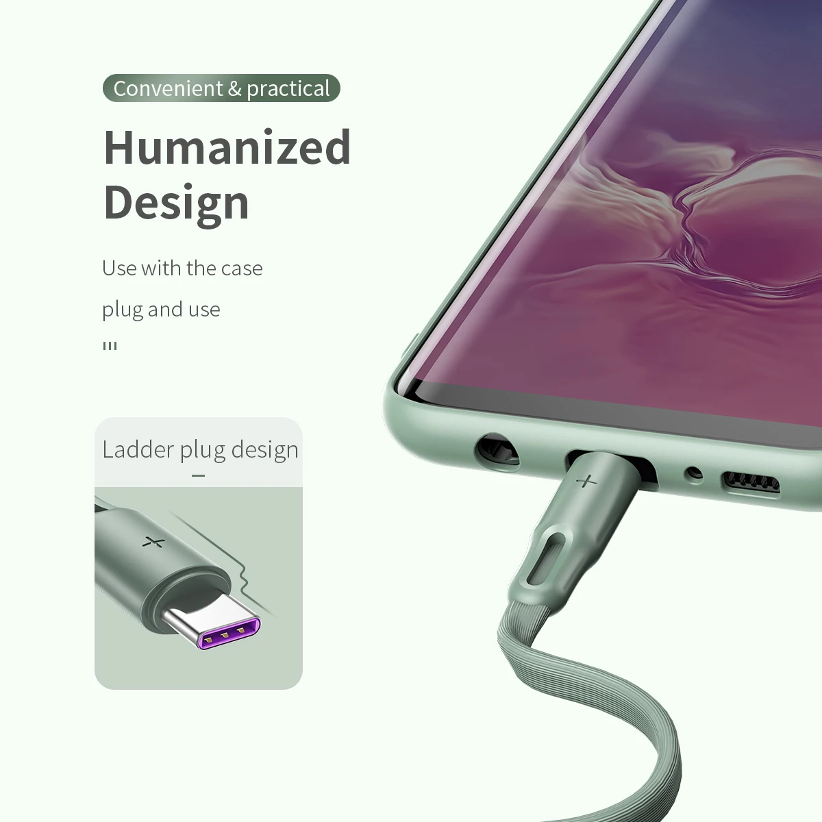 Плоский кабель для быстрой зарядки ROCK type-C 5A для samsung S9 S8 Xiaomi mi9 Redmi note 7 Super Fast Charging QC 4,0 шнур для передачи данных