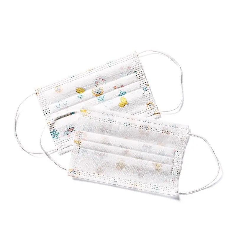 

10/50/100/200/500pcs Disposable Mask 3-layer Non-woven Fabric With Melt Blown Cloth Dustproof Cartoon Printing Children Mask