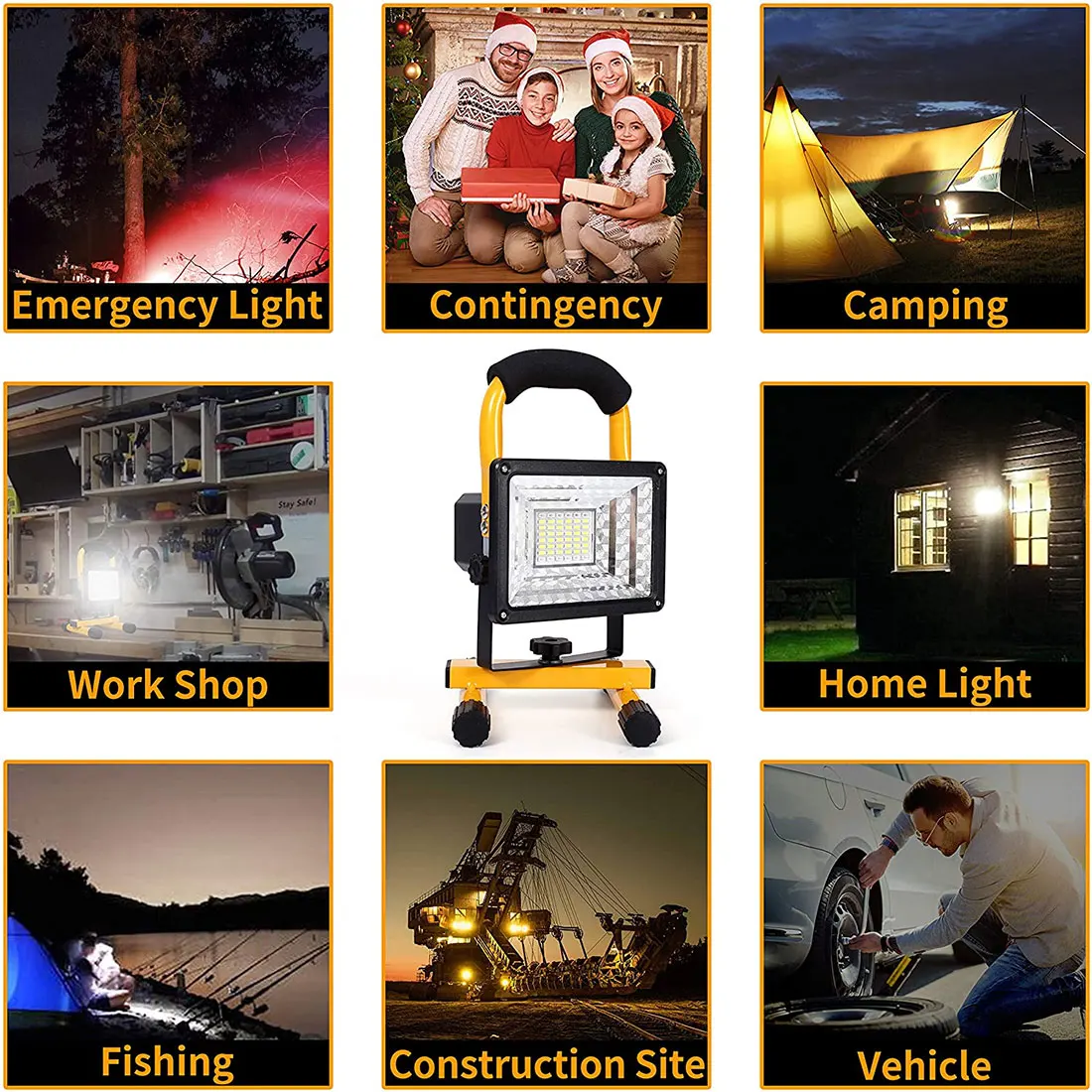 

IP65 COB LED Portable Spotlight 1000LMSearchlight Camping Light Rechargeable Handheld Work Light Power By 18650 Portable Lantern