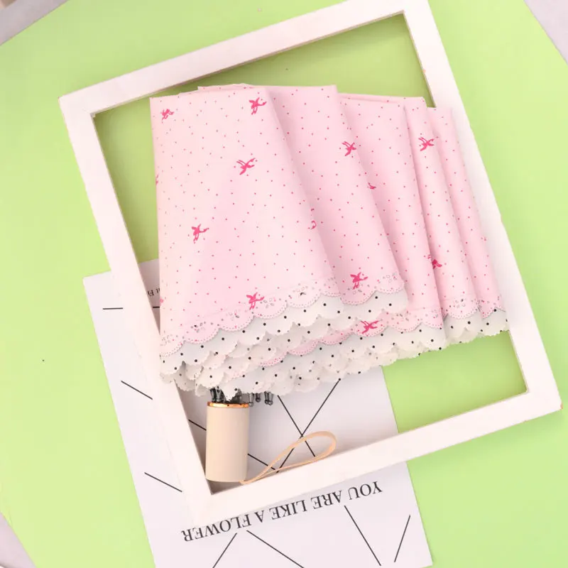 Портативный Ветрозащитный Зонт для женщин складывается в три раза защита от УФ