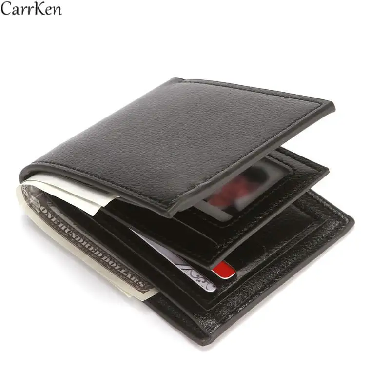 

Men's Wallets Business Short Slim Male Purses Carteras Money Clip Credit Card Holder Dollar Price With Coin Bag Portomonee