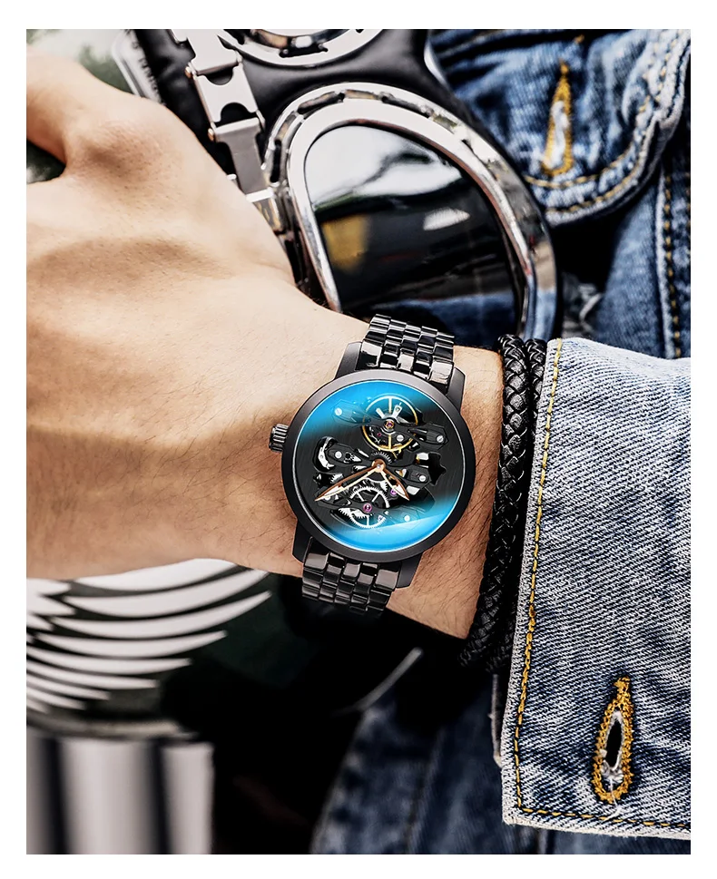 AILANG Tourbillon часы мужские часы Топ бренд класса люкс из нержавеющей стали спортивные часы водонепроницаемые автоматические механические часы для мужчин
