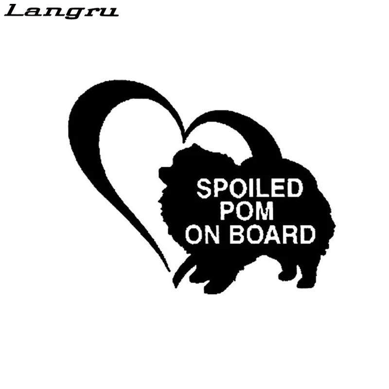 Langru избалованная помпон на доске милая Померанская виниловая наклейка с принтом