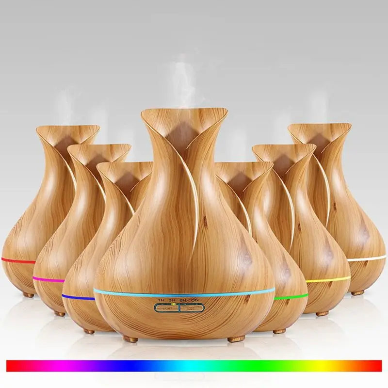 400 мл ультразвуковой диффузор для эфирных масел с натуральным лицевым покрытием