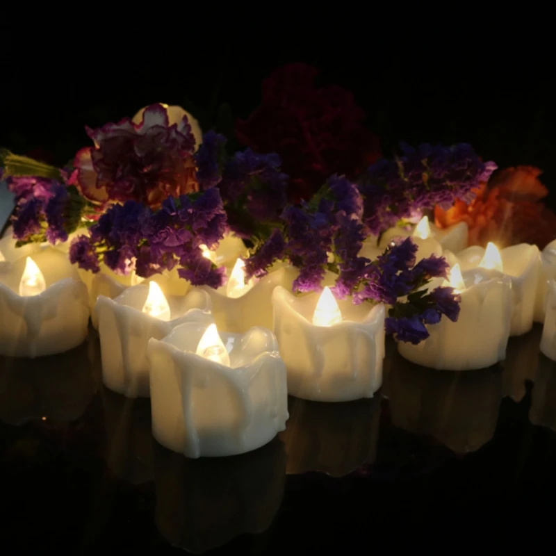 

12pcs Flameless LED Tea Light Candles Battery Operated Flickering Tealight Decor