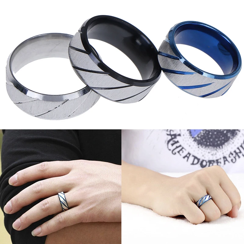 Модное кольцо из нержавеющей стали Внутренняя Дуга двойной скошенный край