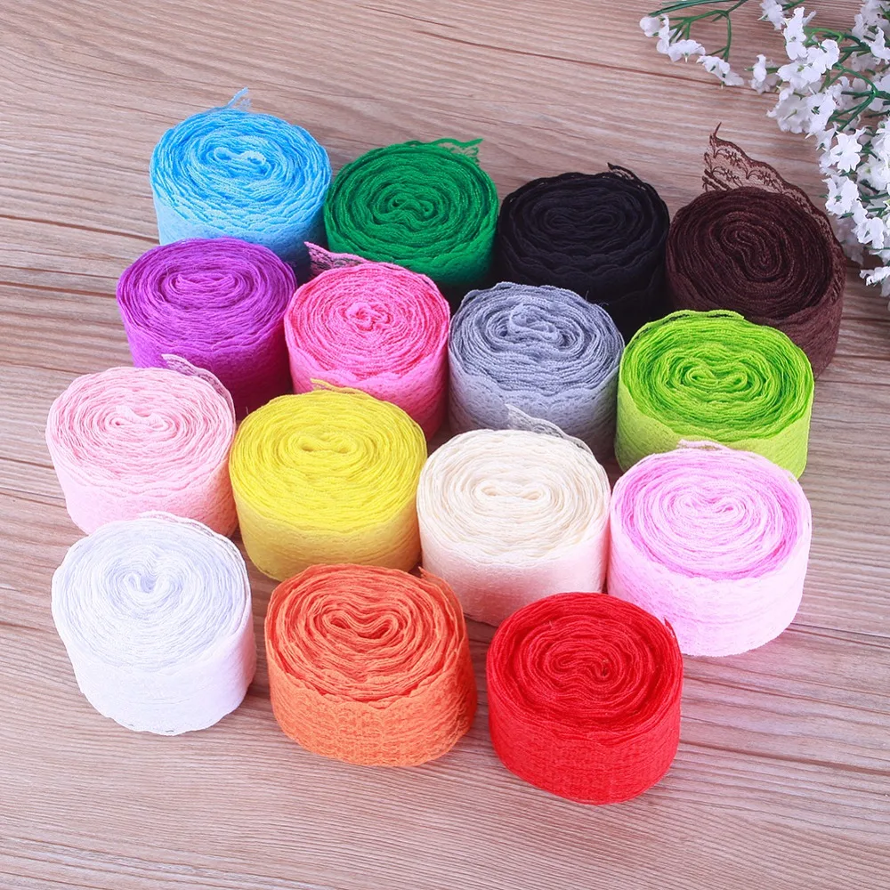 

New 10 Yards/lot Lace Fabric Trimming Width 4.5CM Lace Ribbon Embroidered Net Lace Trim For Sewing DIY Decor Free shipping