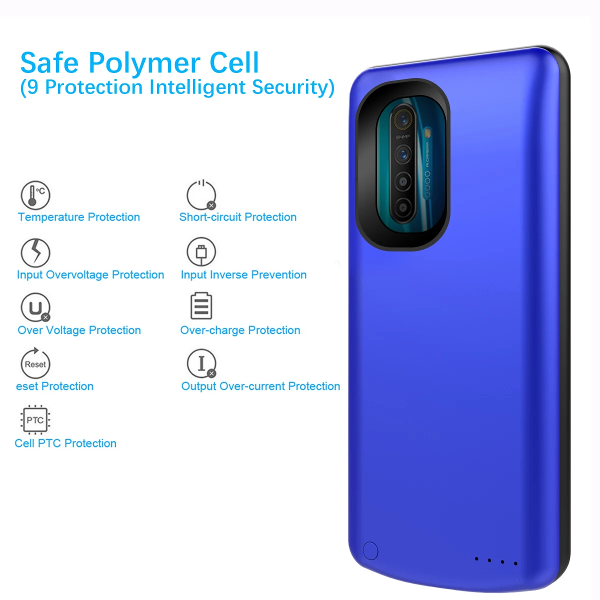 Чехол для зарядного устройства 6500 мАч Oppo Realme X2 Расширенный резервный внешний