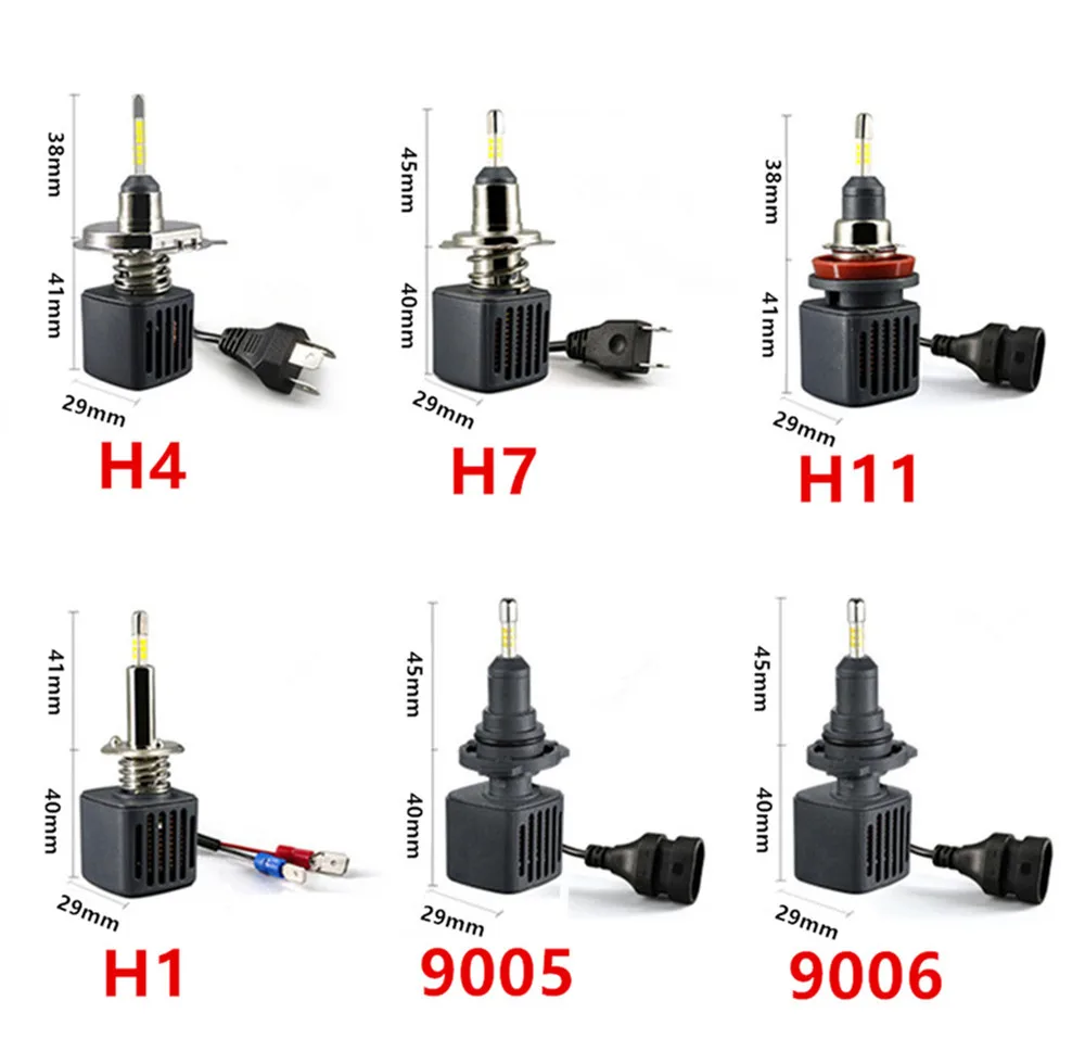 PMFC Светодиодный лампа светодиодный фар автомобиля H4 H7 H1D2S D4S H1 H8 9005 D3S 9006 HB4 D1S авто светильник 10000LM 6500 к