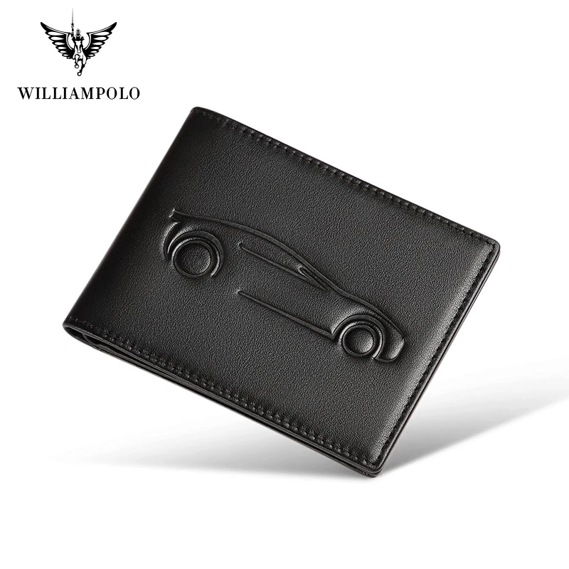 Ультратонкий мужской бумажник WILLIAMPOLO PL185138 из натуральной кожи для