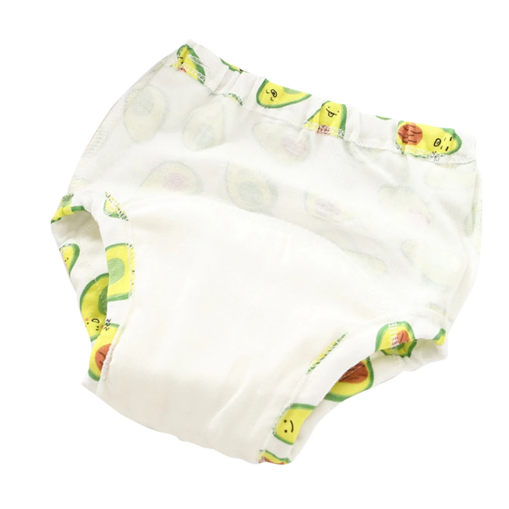 

2pcs Printed Cotton Blend Baby Diaper Soft Washable Reusable 4 Layers Breathable Newborn Nappies Potty Training Underwear