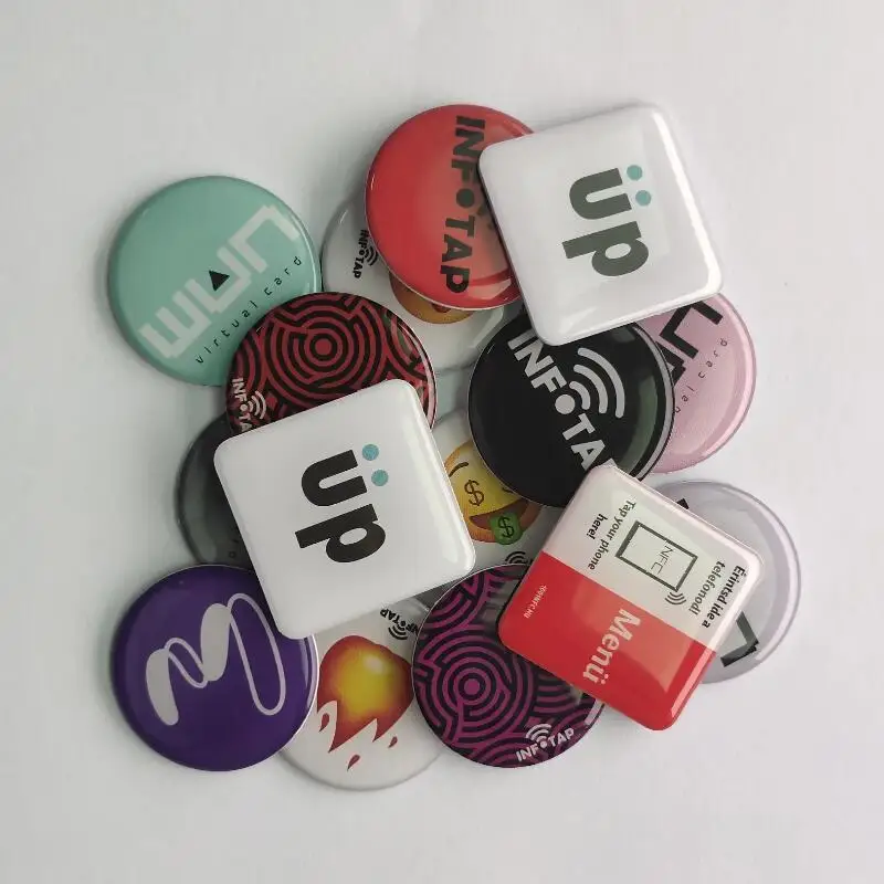 Круглый логотип на заказ антиметаллическая Водонепроницаемая наклейка Ntag213