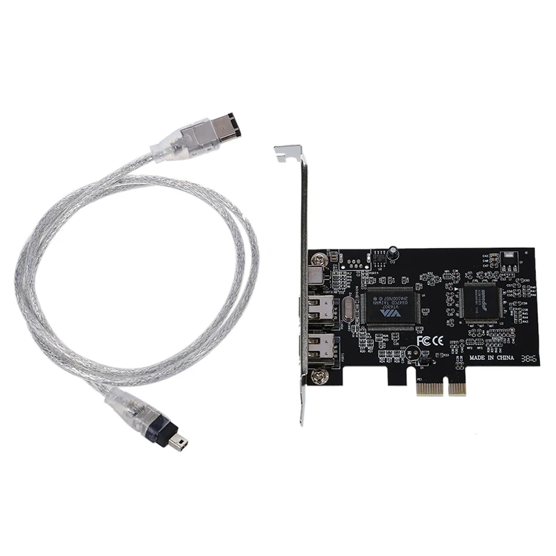 PCI Express x1 E FireWire 1394a IEEE1394 плата контроллера 3 порта для настольных ПК|Платы