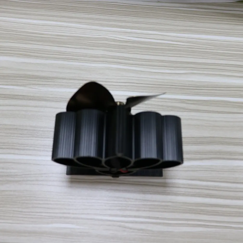 

Black Fireplace 4 Blade Thermal Heat Powered Pellet Stove Fan Oven Wood Burner Eco Fan Tools for Decorative Accessories Portal