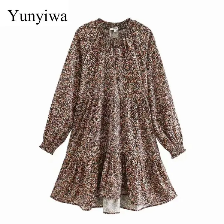 Женское платье с коротким рукавом и цветочным принтом новинка 2020|Женские платья|