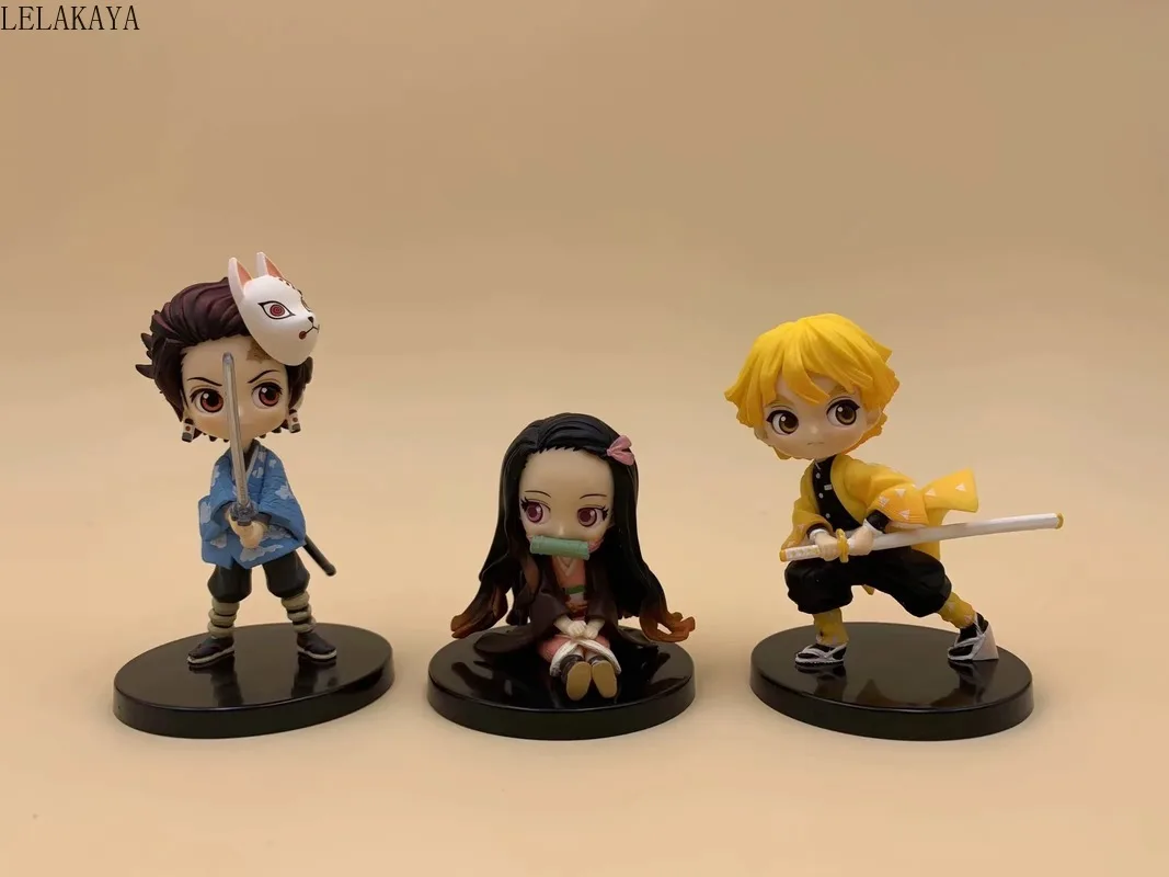 3 шт./компл. демон убийца Kimetsu без Yaiba камадо Tanjirou Nezuko Agatsuma Zenitsu Q Ver. ПВХ экшн фигурки