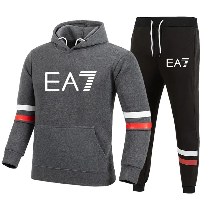 

2021 Fashion New Men's Hoodie Set Two Pieces Men's Running Sports Hoodie Men's Sports Pants Winter High Quality
