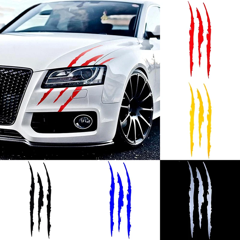 

1 Pc New Universal Car Body Headlight Sticker Reflective Monster Claw Scratch Stripe Marks Automobile Decoration Accessories