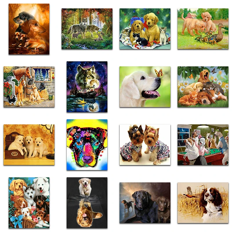 Алмазная 5d картина сделай сам с изображением собаки мультяшное домашнее