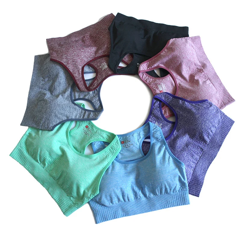 

7 цветов, бесшовный спортивный бюстгальтер, бюстгальтер с подушечками для йоги, пуш-ап, спортивный женский бюстгальтер для фитнеса, топ для б...