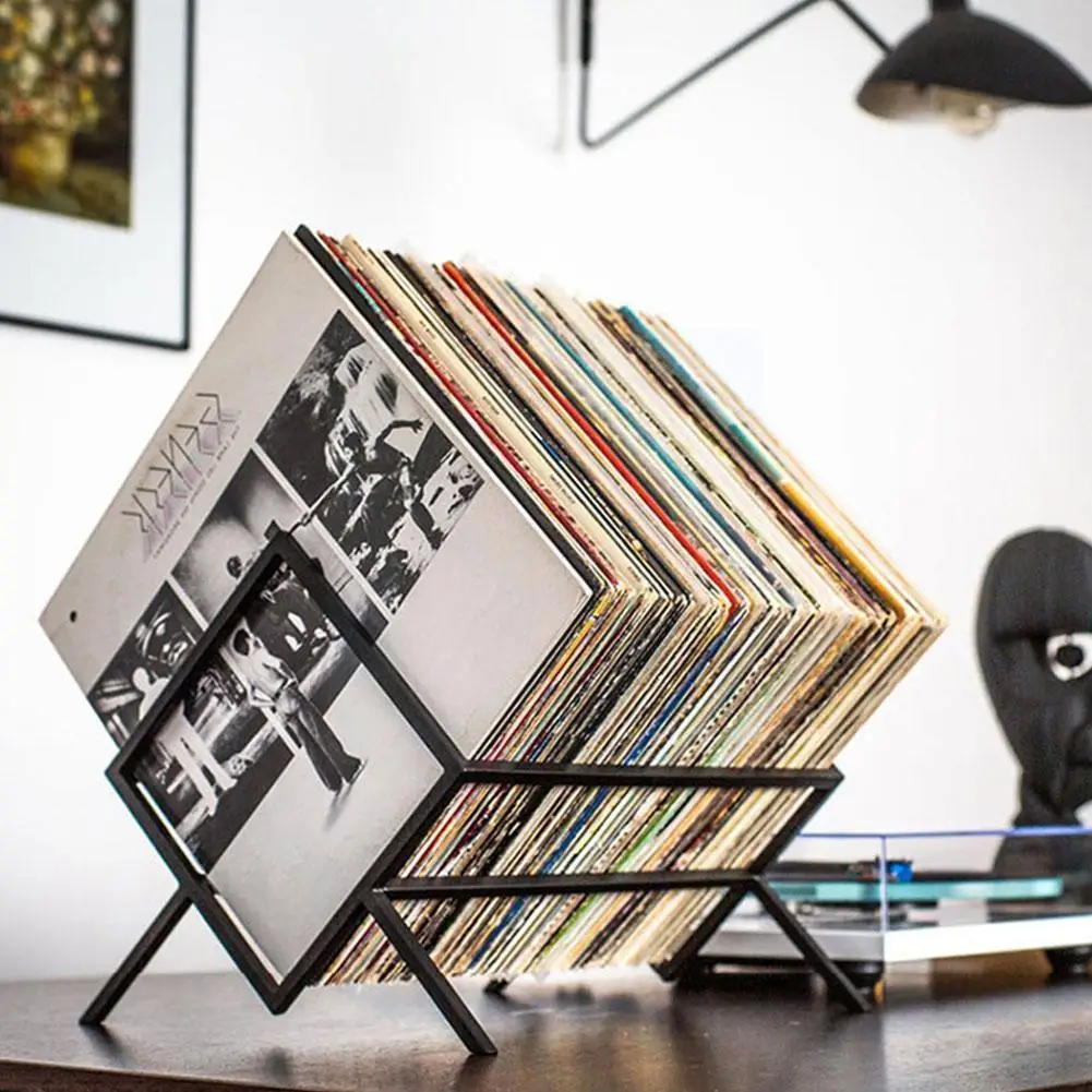 

Металлическая железная полка для хранения записей Vynil, книжная полка, многофункциональный органайзер, полка Magzine, офисный Настольный держат...