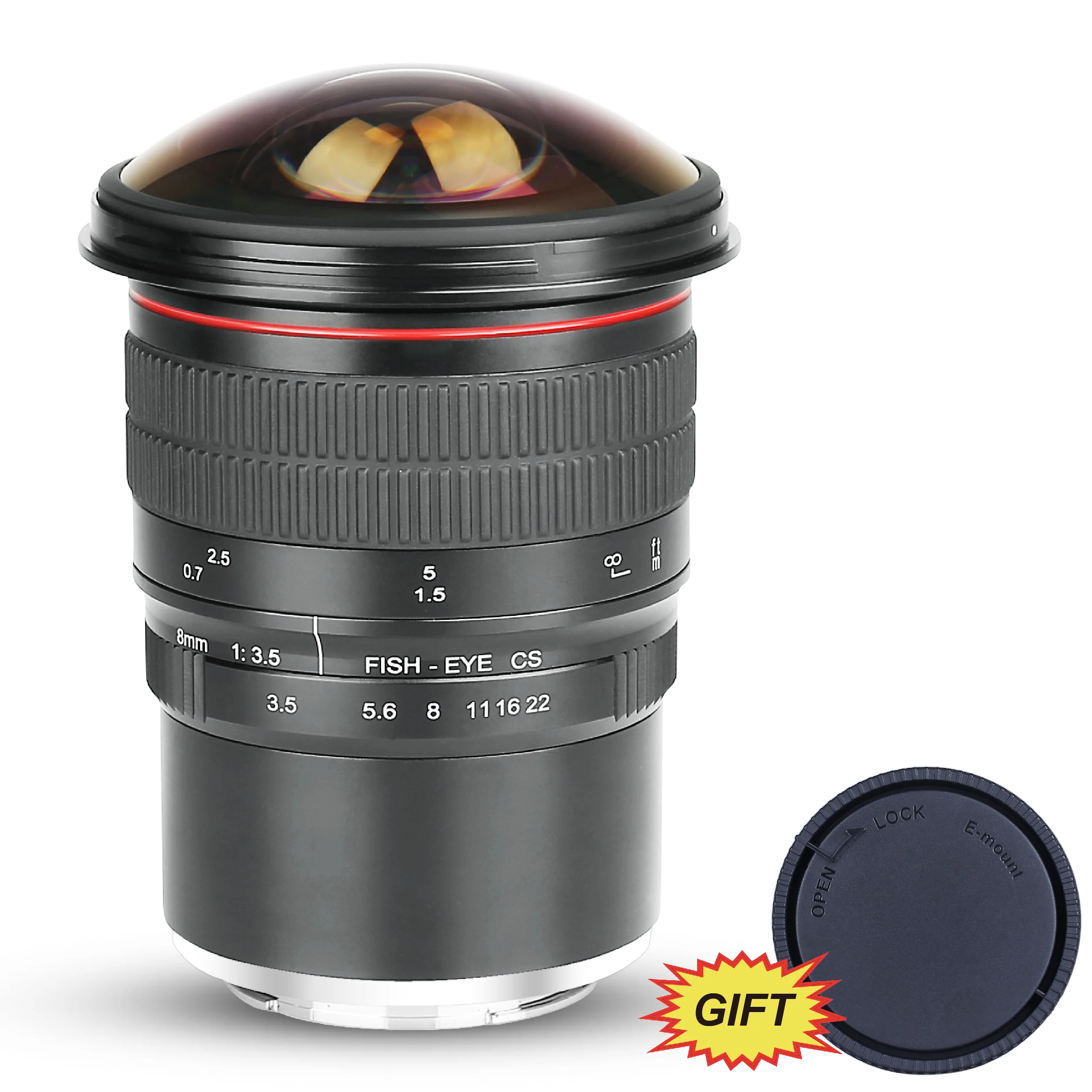 Фото Meike 8 мм f3.5 объектив «рыбий глаз» для Nikon F Mount /Canon EOS EF Mount DSLR камера со стандартной/полной рамкой №1