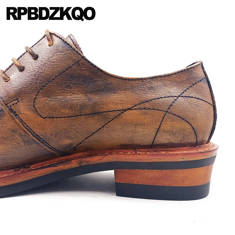 Мужские классические туфли оксфорды коричневые повседневные из натуральной