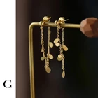 Женские длинные серьги-гвоздики GHIDBK 2020 из нержавеющей стали в виде капли воды, изящные драгоценные серьги-кисточки в уличном стиле