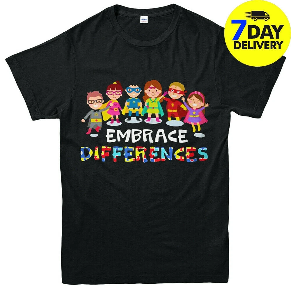 Футболка с аутистическим принтом Embrace Differencess I Love Autism все размеры |