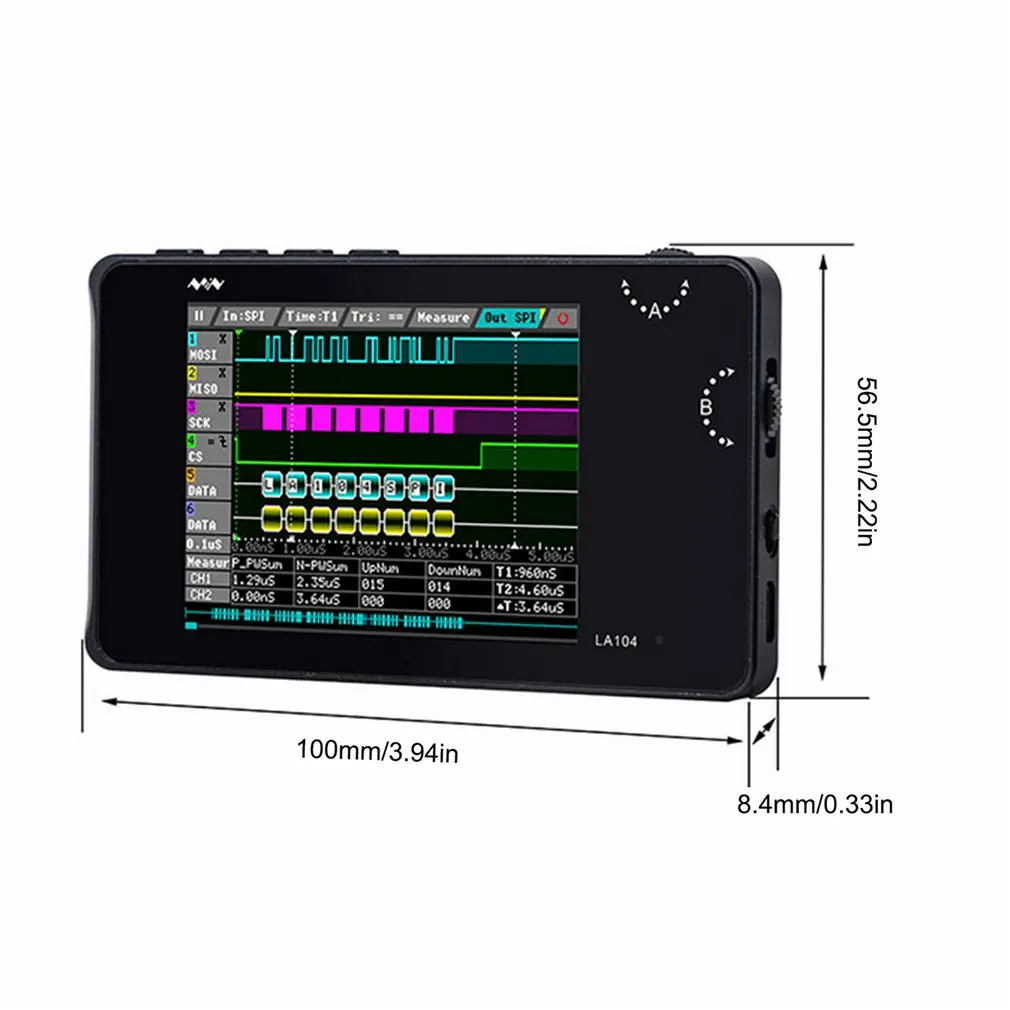 

Digital Based Virtual Test 4 Channel Detection LA104 Portable Digital Logic Analyzer SPI IIC PWM Programmable 100Mhz PC