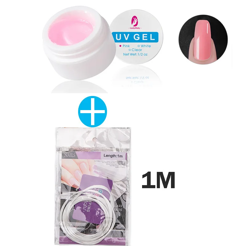 Pink Set 2 Акриловый гель для ногтей, стекловолокно, набор для дизайна ногтей, УФ гель-гель, гель для наращивания ногтей, полигель, наборы для наращивания гели для ногтей, Декоративный Лак для ногтей, набор - Цвет: Pink Set 2