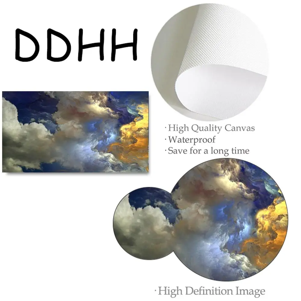 

Abstract Sky Blue Colorful Clouds Canvas Painting Posters And Modern Print Wall Art Poster For Living Room Home Decor Picture
