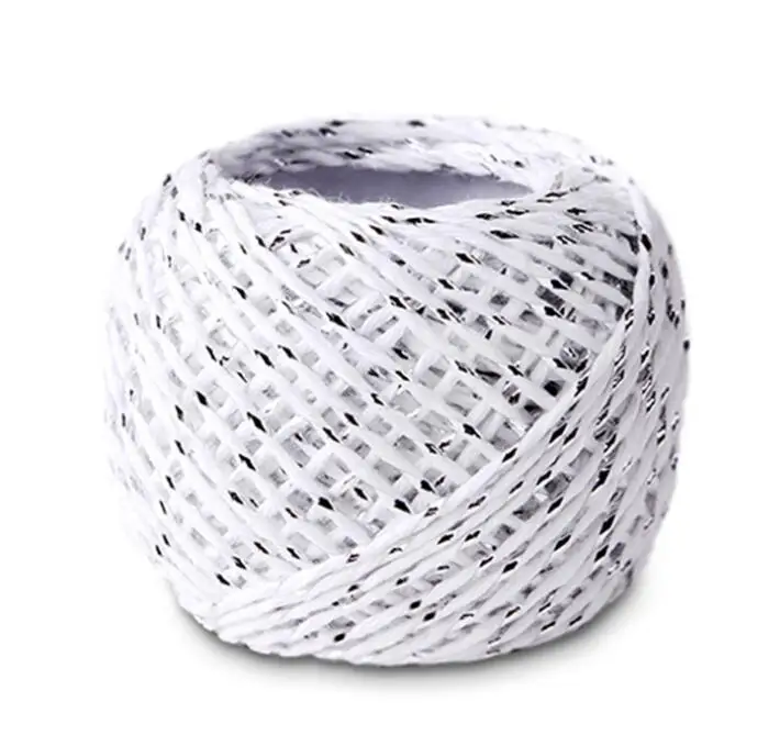 silver and white 2 мм* 18 м двойной цвет Бейкер веревки витой шпагат хлопок шнур, веревка для ручной работы поставки рождественские украшения подарочная упаковка - Цвет: silver and white