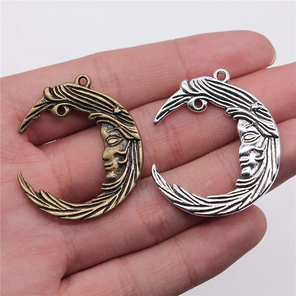 Подвеска с полумесяцем, лицом полумесяца, двусторонняя, 38 х32 мм, 4 шт.