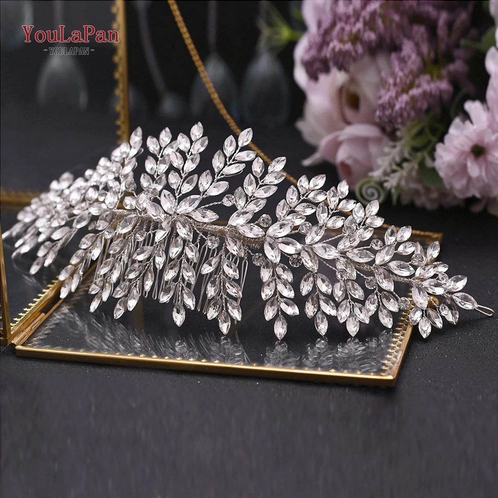 TOPQUEEN HP77 Wedding Tiara Bridal Combs Rhinestone Wedding Headwear Wedding Hair Accessories Bridal Headdress Wedding Hair Comb