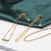 304 stainless steel anklets round beads chain anklet jewelry gold color minimalist fashion women party gifts ank chains