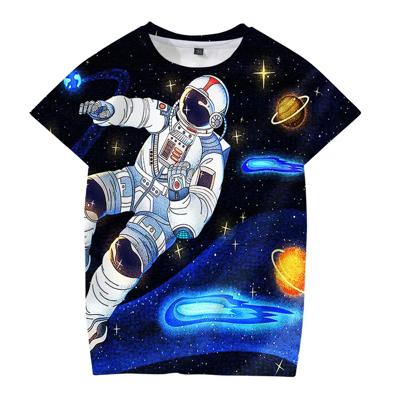 

2021 Science Fiction Astronaut 3D T shirt Boy Girl Kids Fashion Streetwear casual short sleeve Children Printed T-shirt Cool Top