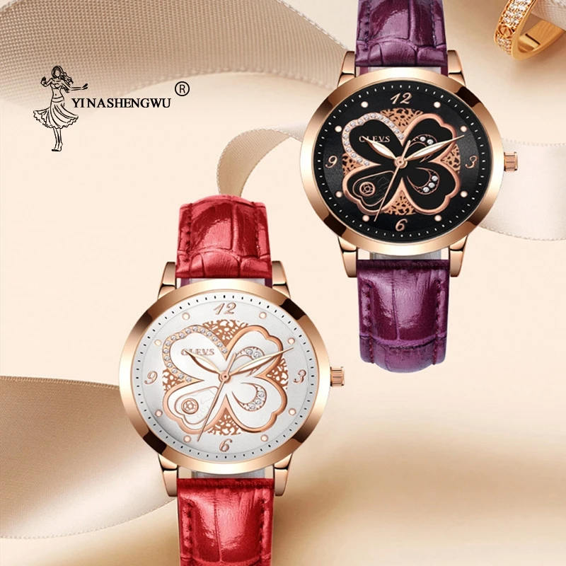 

New Bamboo Knot Vintage Leather Women Small Watches Designer Blue Pointer Simple Number Dial Fashion Ladies Quartz Wristwatches