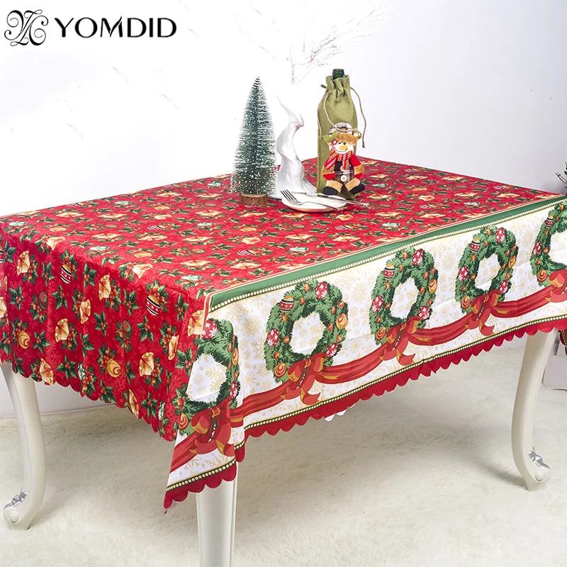 Красная скатерть Рождественская напечатанная 150*180 см Свадебный декор покрывало