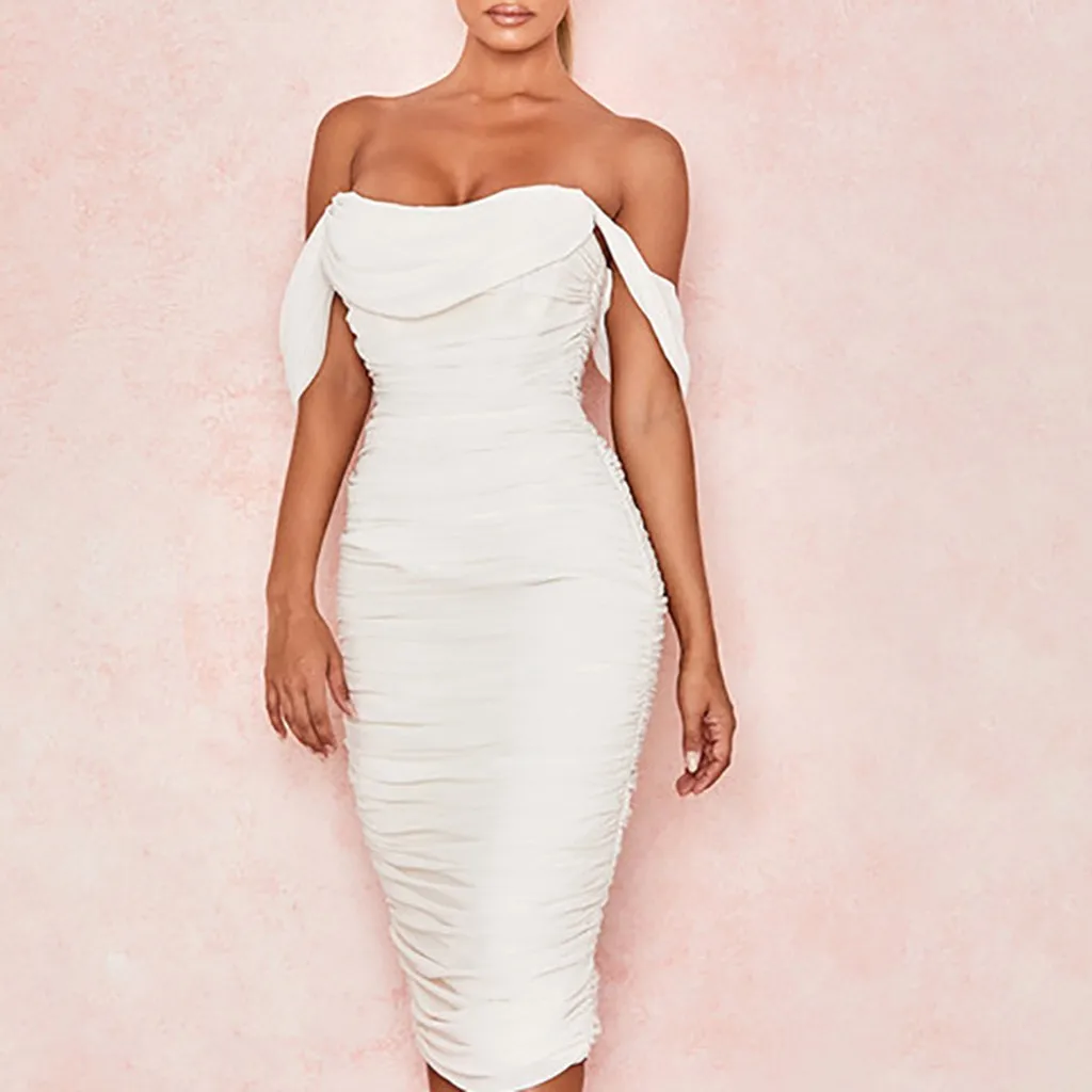 Женское сексуальное однотонное платье с лифом открытой спиной модное до