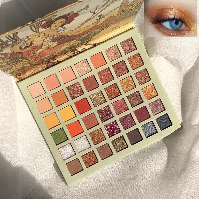 

42 Colors Oil Painting Eyeshadow Palette Shimmer Glitter Eye Shadow Powder Matte Glitter Eyeshadow Palette Cosmetic Makeup