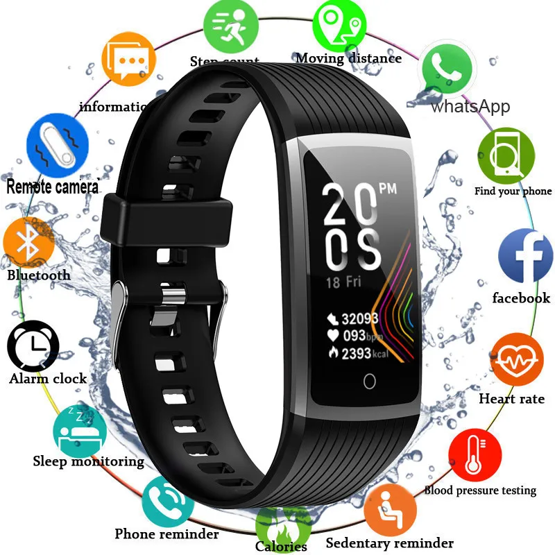 

Waterproof Sport Smart Bracelet Heart Rate Blood Oxygen Calorie Pedometer Watch Phone/Information Reminder Smart Band Men Women