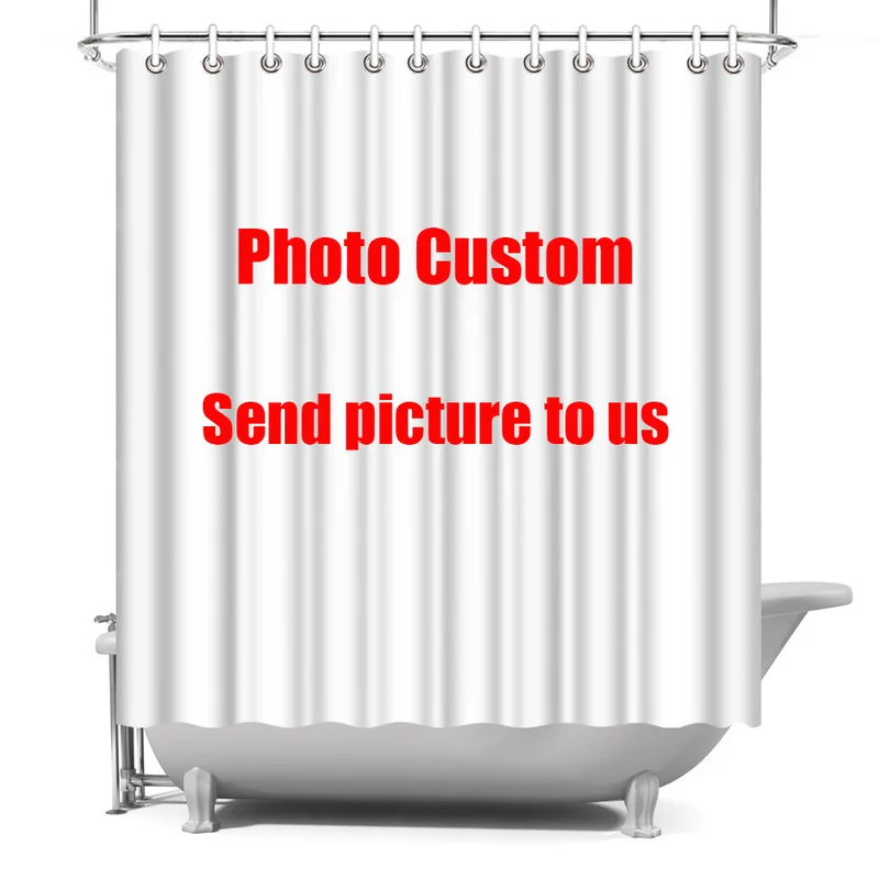 

Photo Custom Shower Curtain Set Angel Baby Waterproof Polyester Fabric Bath Curtain for Bathroom Decor with Hooks 180x180cm