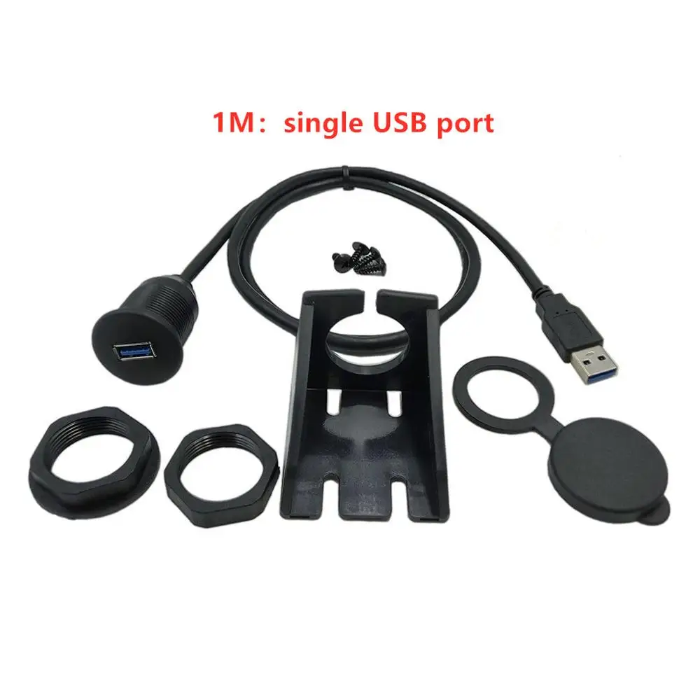 

Car Dashboard Flush Mount USB Dock Adapter Dashboard Panel 3.0 Port Male to Female Cable Extension Cable for Motorcycle Boat Hot