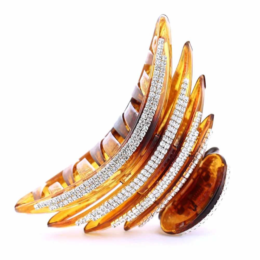 Модные женские большие Когти для волос женщин черные/коричневые шпильки