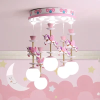 nordic simple chandelier boys and girls bedroom dreamlike unicorn hanging lamps creative led childrens room cartoon lighting