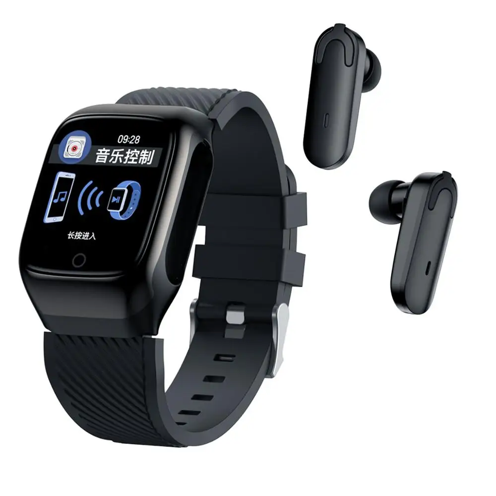 Умные часы 2 в 1 S300 с Bluetooth наушники музыка спорт фитнес трекер измерение