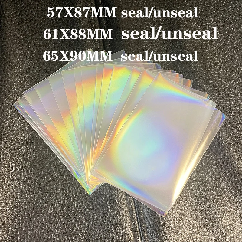 200pcs/lot Rainbow Foil YGO Transparent Laser Clear Sleeves Korea Idol Photo Holographic Protector Trading Cards Shield Cover | Спорт и