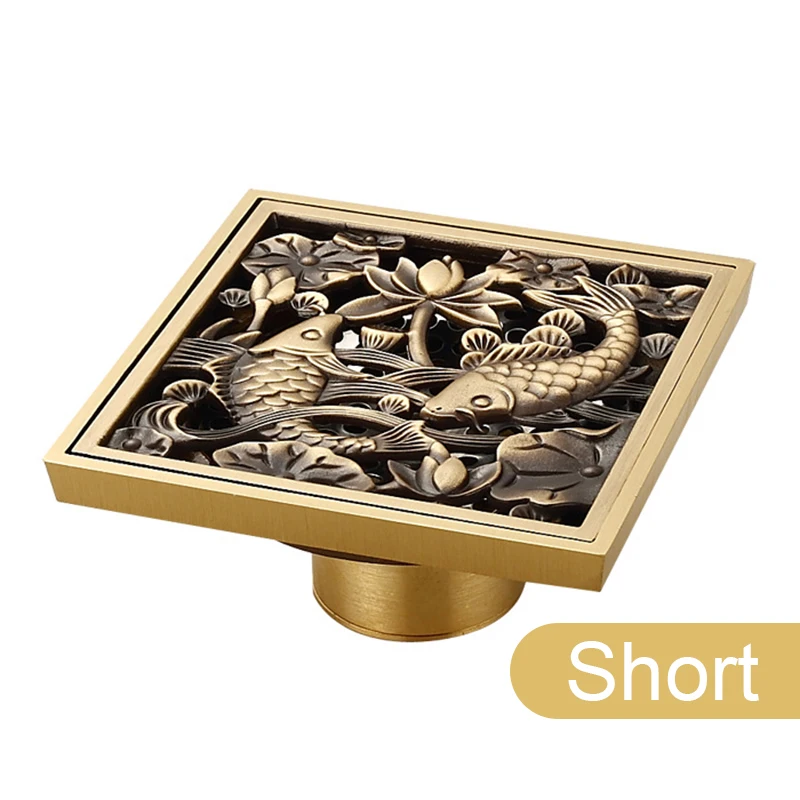 

Euro Floor Drains Antique Brass Shower Floor Drain Bathroom Deodorant Euro Square Floor Drain Strainer Cover Grate Waste